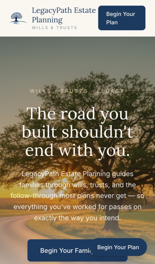 LegacyPath Estate Planning on a phone